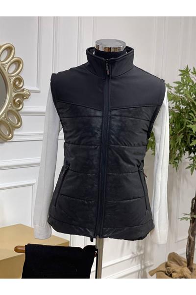 Faytesk Deri Yelek Siyah