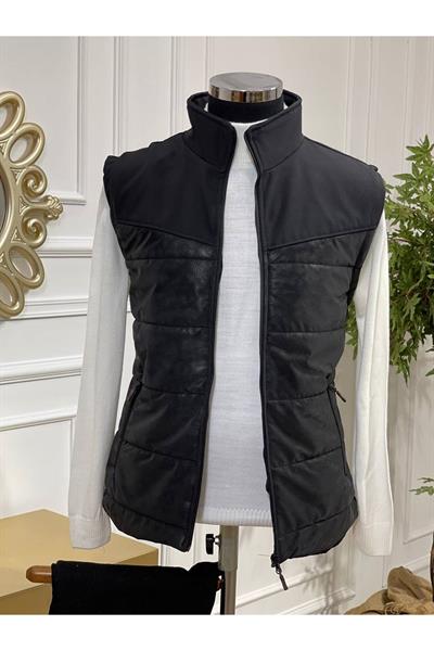 Faytesk Deri Yelek Siyah