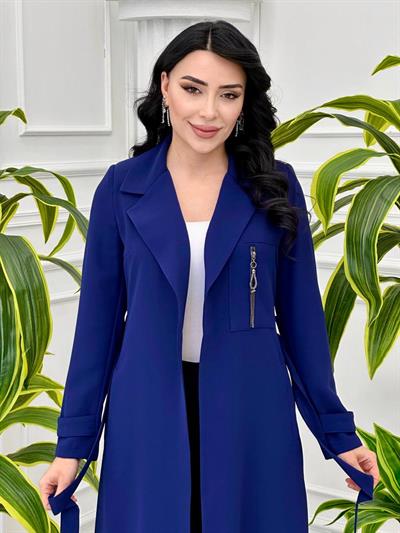 Fermuar Detay Bağlamalı Giy Çık 3354 T-24 Saks