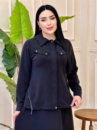 Fermuar Detay Spor Etekli Takım 5521 T-25 Siyah