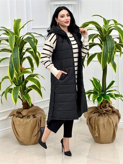 Fermuarlı Şişme Yelek 700 Siyah