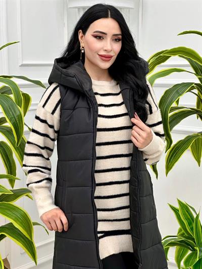 Fermuarlı Şişme Yelek 700 Siyah