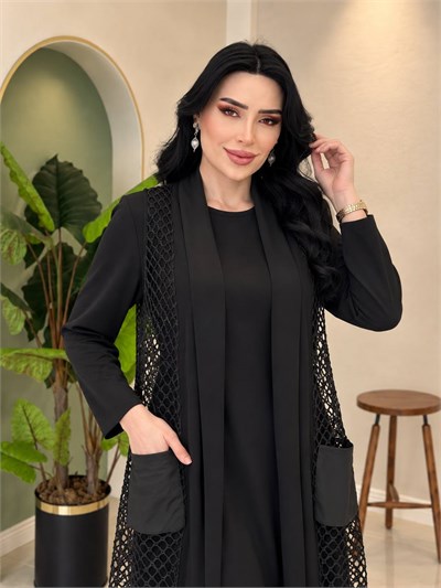 File Yelek Elbise 234 T-26 Siyah