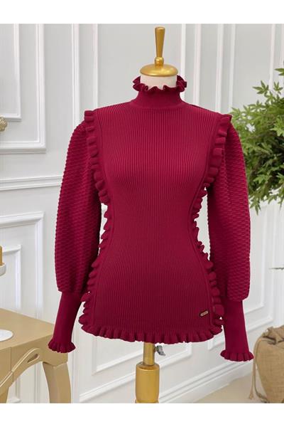 Fır Fır Detay Kazak 2235 Bordo