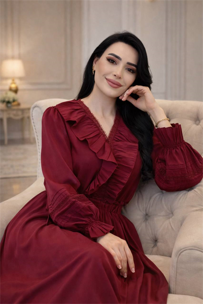 Fır Fır Fisto Detay Etekli Takım 5705 T-26 Bordo