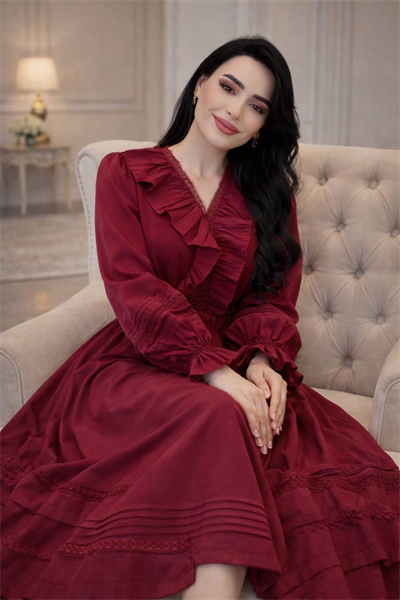 Fır Fır Fisto Detay Etekli Takım 5705 T-26 Bordo