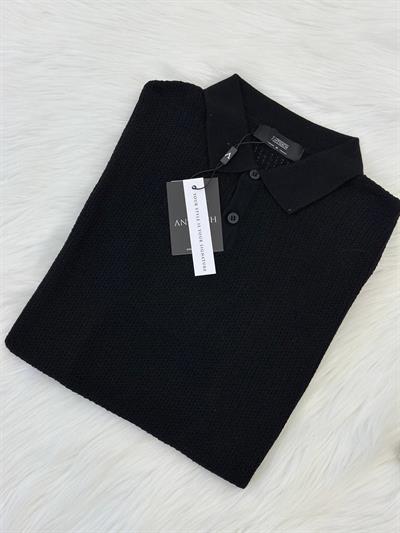 Fitilli Kumaş Polo Yaka 2204 T-24 Siyah