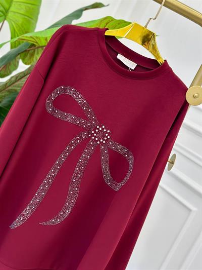 Fiyonk Taş Oyşo Tunik 1008 t-25 Bordo