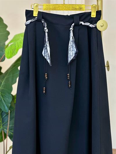 Fular Orgü Kuşaklı Etek 250327 T-25 Siyah