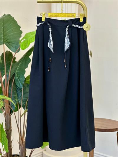 Fular Orgü Kuşaklı Etek 250327 T-25 Siyah