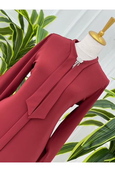 Fularlı Tunik 583 Kiremit
