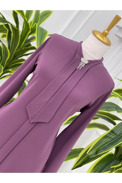 Fularlı Tunik 583 Leylak