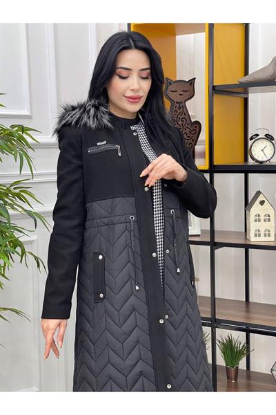 Geçişli Kaşe Kaban 536 Siyah