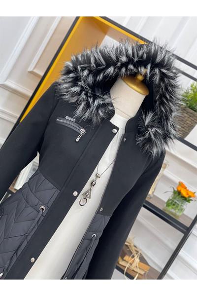 Geçişli Kaşe Kaban 536 Siyah