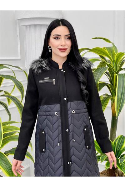 Geçişli Kaşe Kaban 536 Siyah