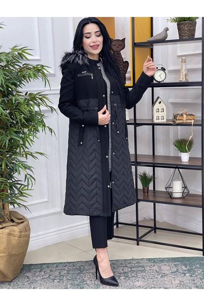 Geçişli Kaşe Kaban 536 Siyah