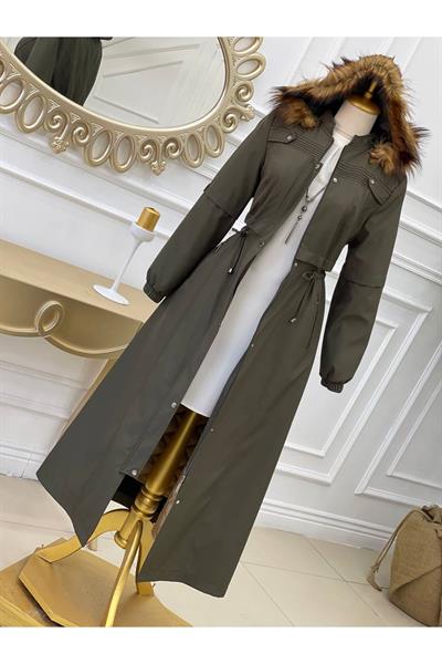 Gögüs Apolet Tam Boy Parka 4227 Haki
