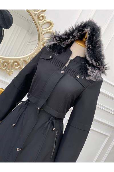 Gögüs Apolet Tam Boy Parka 4227 Siyah