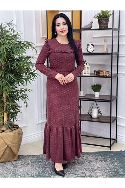 Gögüs Fır Fır Mini Puanlı Elbise 3154 Bordo