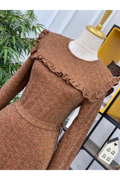 Gögüs Fır Fır Mini Puanlı Elbise 3154 Taba