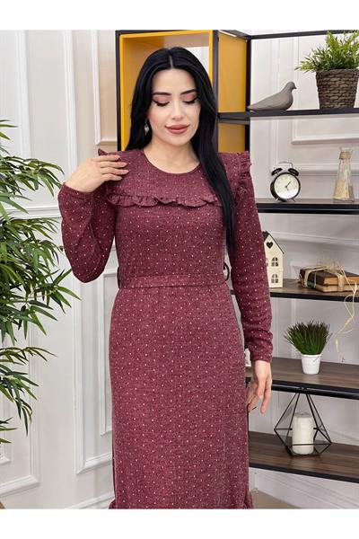 Gögüs Fır Fır Mini Puanlı Elbise 3154 Bordo
