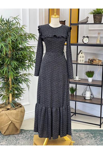 Gögüs Fır Fır Mini Puanlı Elbise 3154 Siyah