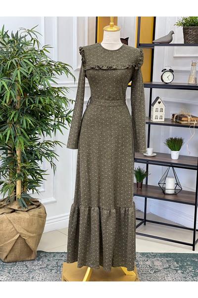 Gögüs Fır Fır Mini Puanlı Elbise 3154 Haki