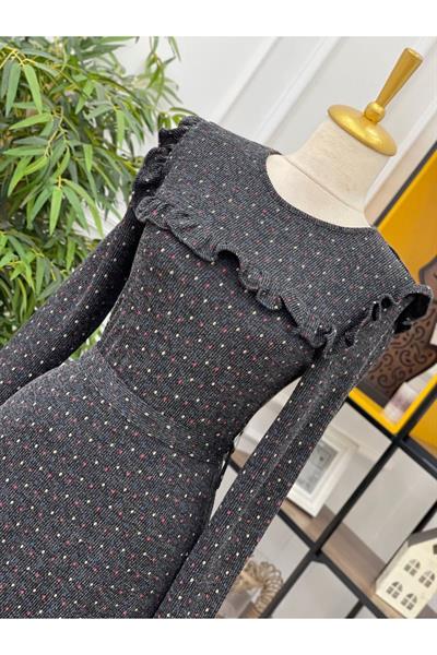 Gögüs Fır Fır Mini Puanlı Elbise 3154 Siyah