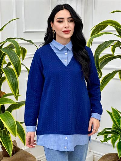Gömlekli Tunik 7633-T24 Mavi