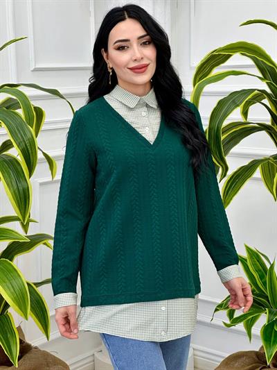 Gömlekli Tunik 7633-T24 Yeşil