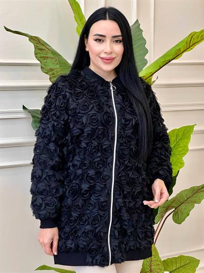 Gül Detay Ceket 140020 T-24 Siyah
