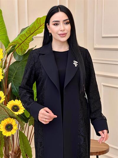 Güpür Ceket Üçlü Takım 5001 t25 Siyah