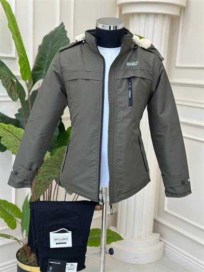 İçi Kürklü Yağmurluk Mont 1310 T-24 Haki