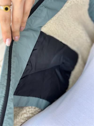 İçi Kürklü Yağmurluk Mont 1310 T-24 su mavisi