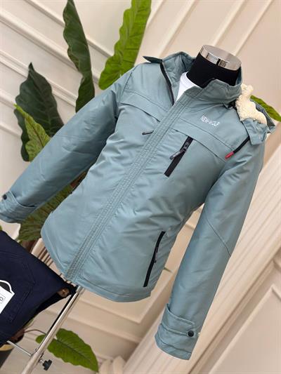 İçi Kürklü Yağmurluk Mont 1310 T-24 su mavisi