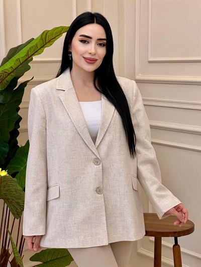 İki Düğme Tek Ceket 2031 c025 Bej