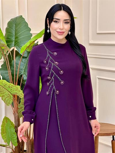 İkili Görünümlü Suzanna Elbise 1052 e025 Mor