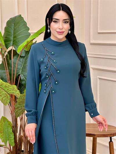 İkili Görünümlü Suzanna Elbise 1052 e025 Zümrüt Yeşil