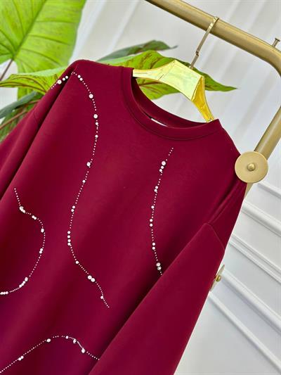 İnci İşleme Oyşo Tunik 1006 t-25 Bordo