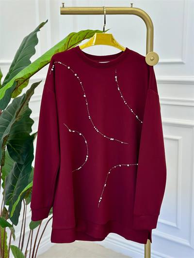 İnci İşleme Oyşo Tunik 1006 t-25 Bordo