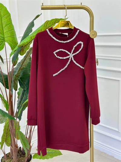 İri Taş İşleme Oyşo Tunik t-25 1007 Bordo