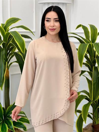 İşlemeli İkili Takım 100289 t-24 Latte