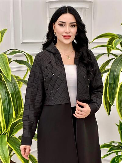 İşlemeli Kap 3166 Siyah