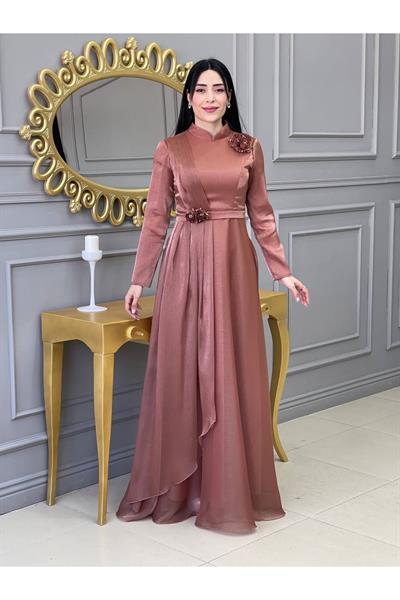 Jan Jan Belli Gül Abiye 17705 Taba