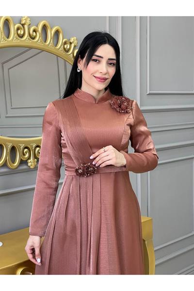 Jan Jan Belli Gül Abiye 17705 Taba