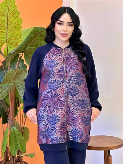 Kabartma Desen İkili Takım 120238 T-25 Lacivert