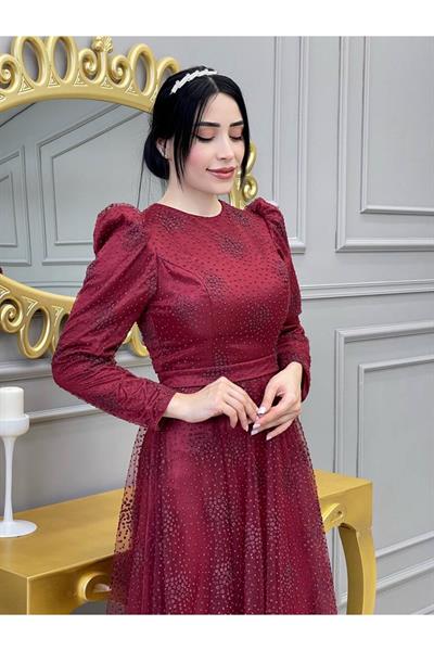 Kabartma Nokta Abiye 18065 Bordo