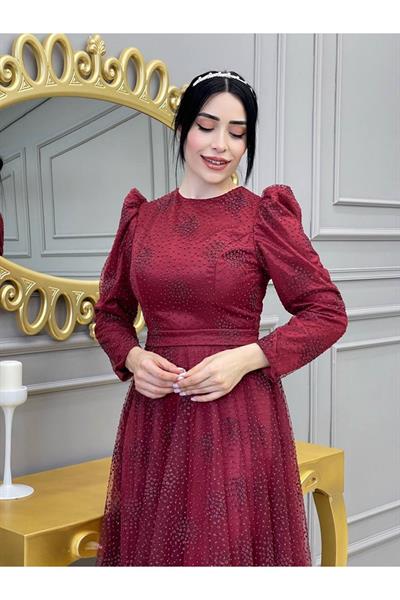 Kabartma Nokta Abiye 18065 Bordo