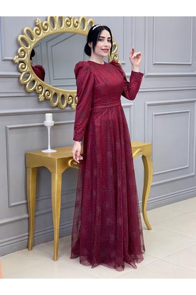 Kabartma Nokta Abiye 18065 Bordo