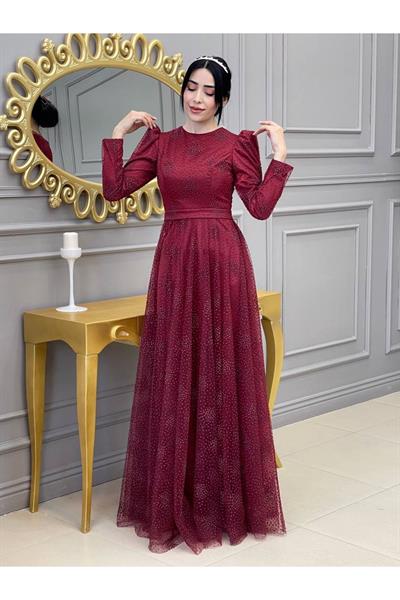 Kabartma Nokta Abiye 18065 Bordo